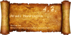 Aradi Henrietta névjegykártya